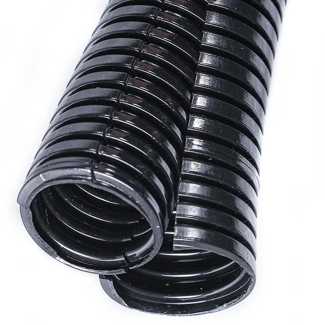 PP PA nylon flame retardant UV resistant flexible electrical cable conduit corrugated split wire loom pipe