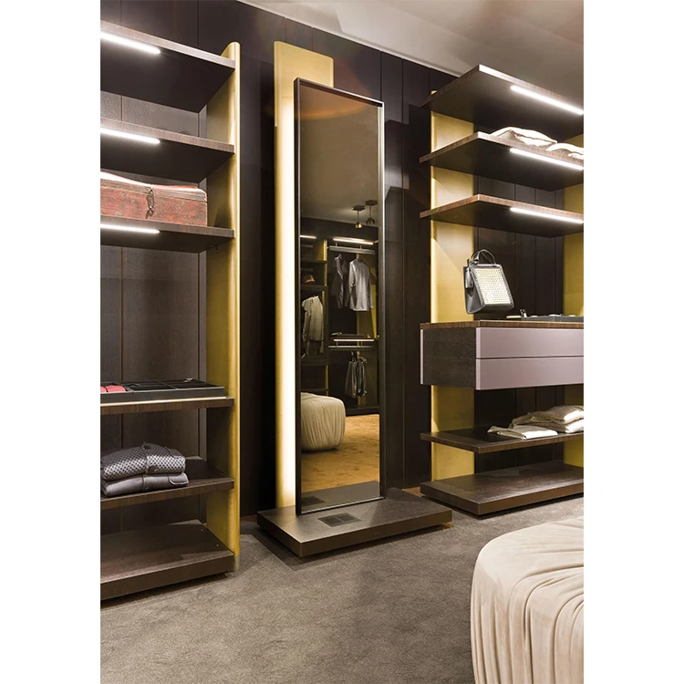 Foshan Modern Wooden Wardrobe Walk-in Closet Cloakroom Bedroom Closet Storage Designs
