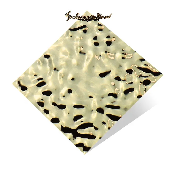 SUCEL 0.4/0.6/0.8Mm Rose Gold Water Ripple Mirror Stainless Steel Sheet For Wall Background