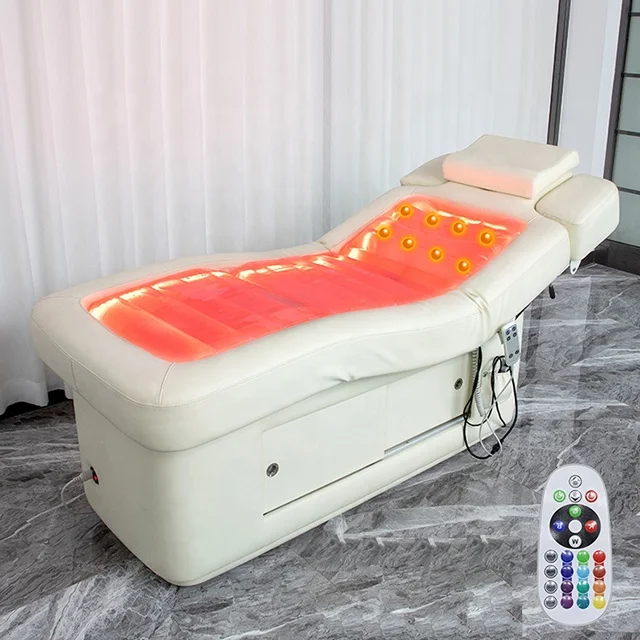 Luxury all solid wood bed frame boutique hot compress massage relaxation double motor electric massage bed Bed