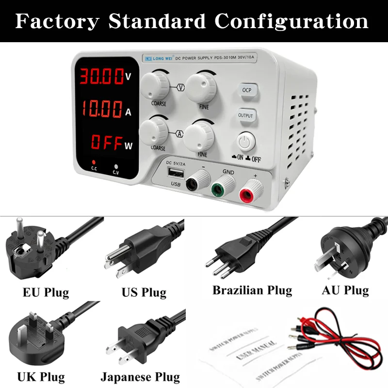 New Product Longwei PDS3010M Adjustable Variable 30V10A Lab Power Supply Switching Bench Source Bench Dc Power Supply