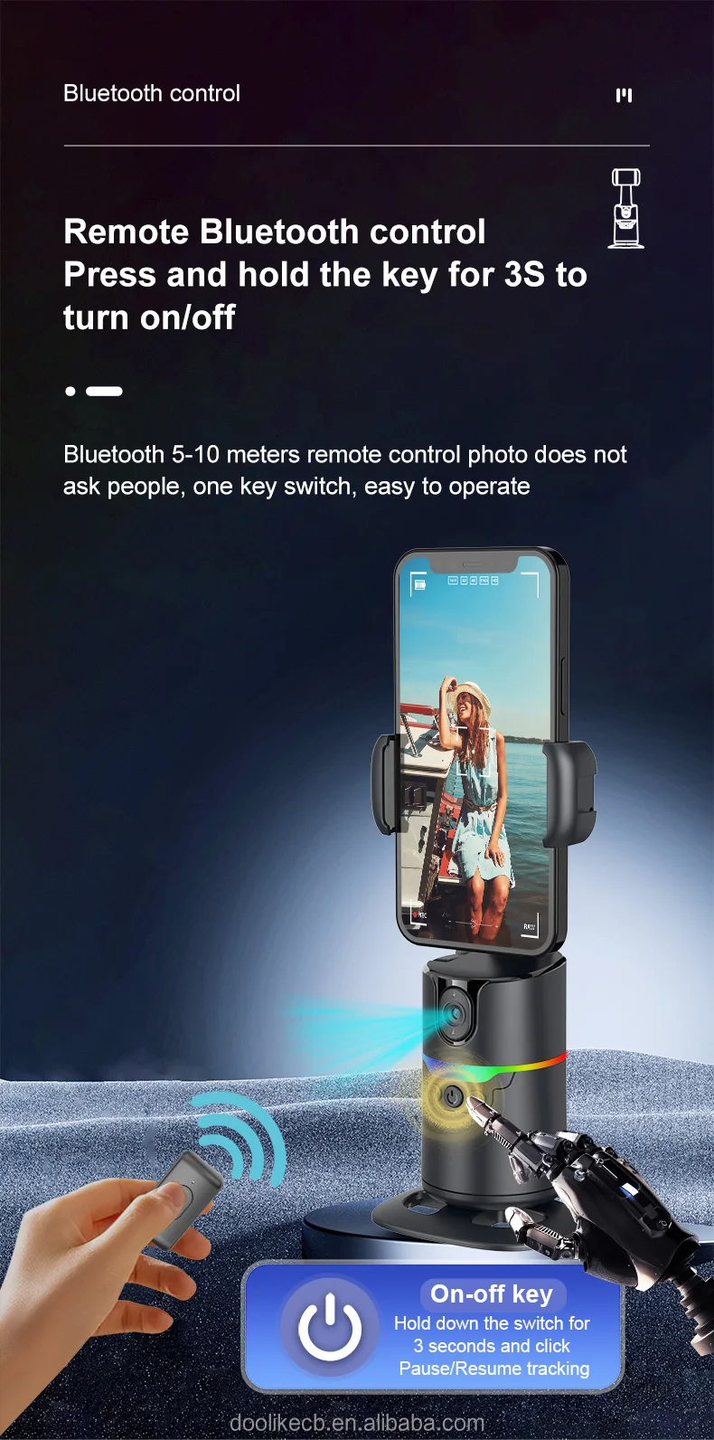 Newest Q14 360 Rotation Auto AI Focus Face Tracking Follow Mobile Phone Stabilizers Magnetic Holder Gimbal Stabilizer For Phones