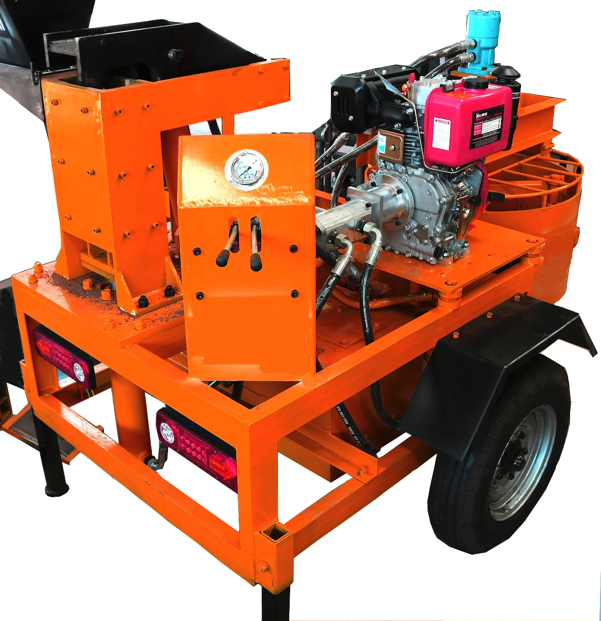 M7m1 Twin head Mobile Diesel Manual Soil Brick Making Machine