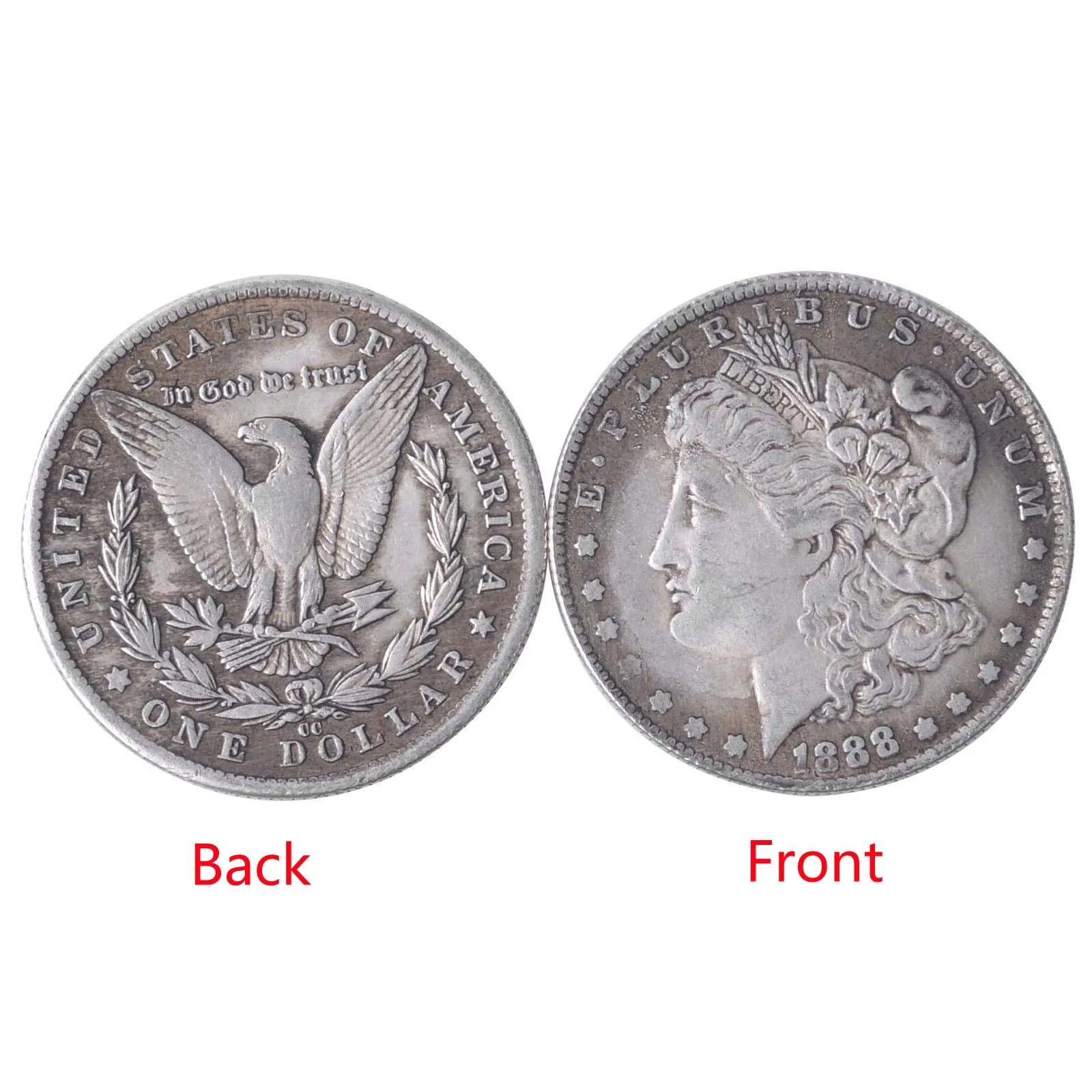 
1888 Steel Morgan Dollar (3.8cm) Magic Trick Coins Magic Accessories Commemorative Collectibles Coins 