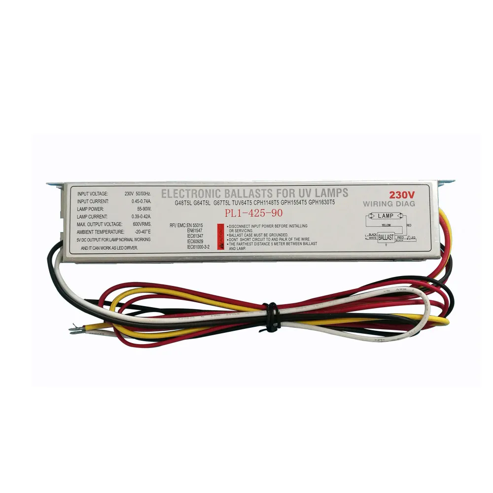 T5 UVC tube Electronic Ballast instant start uv ballast PL1-425-90 ultraviolet ballast