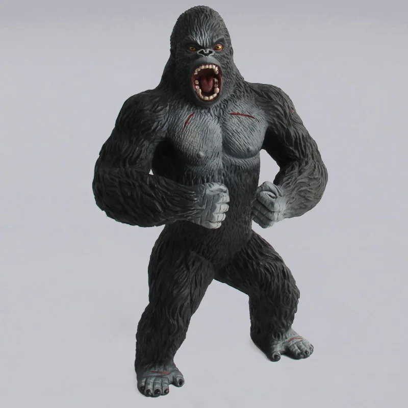 Однотонная Игрушечная модель Godzill vs King Kong с черным мехом животного gorilla