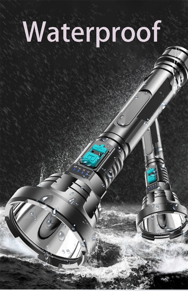 Plastic Flashlight USB Rechargeable Led Strong Light Long-range Show Battery Power Hand-held Flashlight Home Outdoor