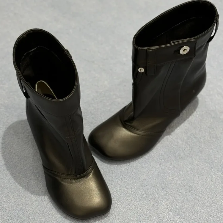 XZR Customize Logo Ladies Flat Boots Wider Ankle Leg Pockets Breathable Anti-Slippery Leather Desert Shoes Women Girls