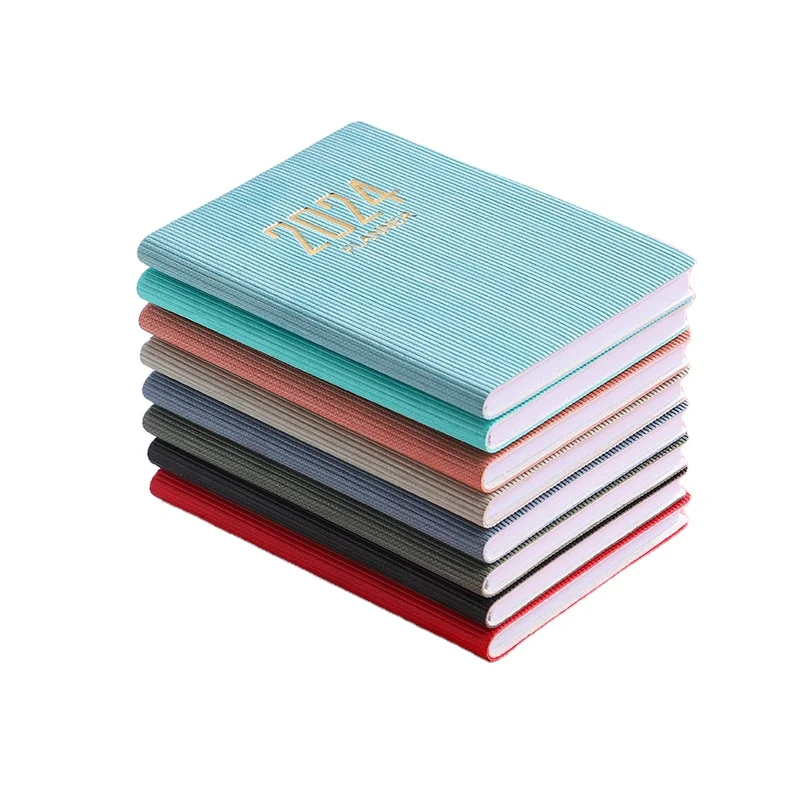 Ready to Ship Colorful Stock Cheap Gold Foil Pocket Soft Leather Cover Diary Office A7 Black Planner Notebook Wholesaler