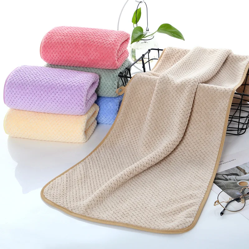 Coral velvet pineapple lattice towel thickened absorbent quick dry Face towel microfiber
