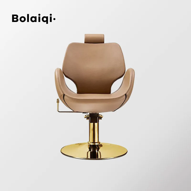 BOLAIQI salon furniture gold reclining salon chair hairdressing beige chair beauty salon equipment for sale