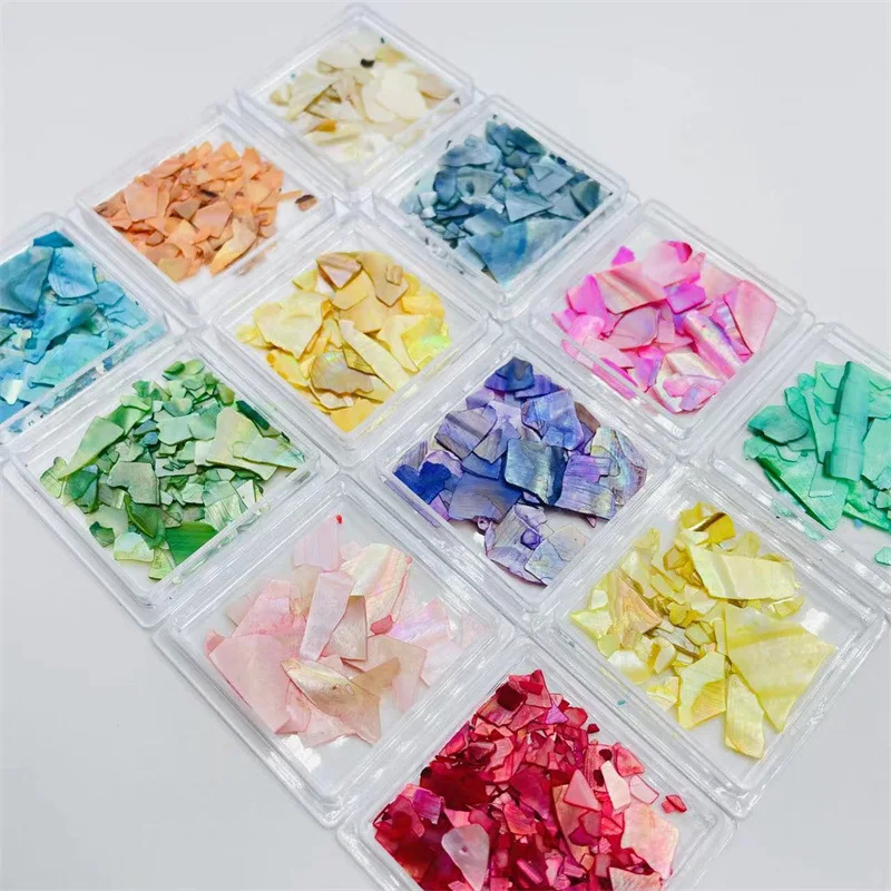 New wIrregular Abalone Chips Natural Glitter Nail Flakes Sea Shell Fragments Nail Art Decoration Charms