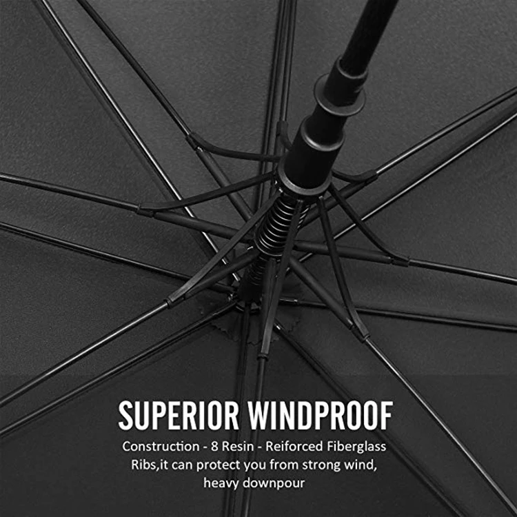 golf umbrella 62 inch windproof fiberglass ribs large golf umbrella with custom logo print for promotional golf umbrellas