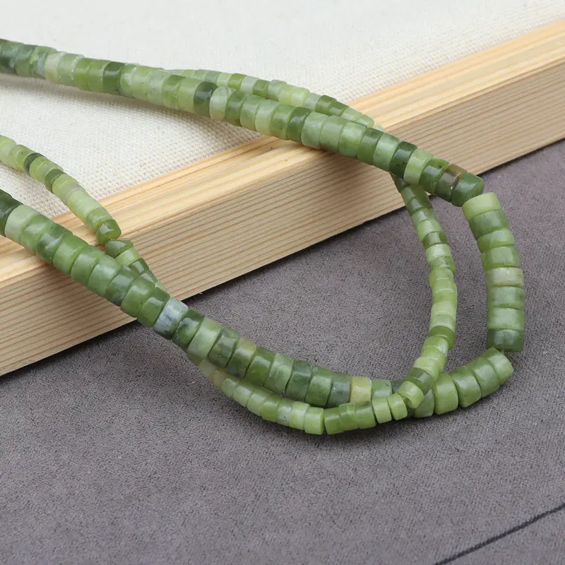 Natural Southern jade Spacer bead tube bead Gemstone Loose Beads Round Crystal Energy Stone Power For Jewelry Making