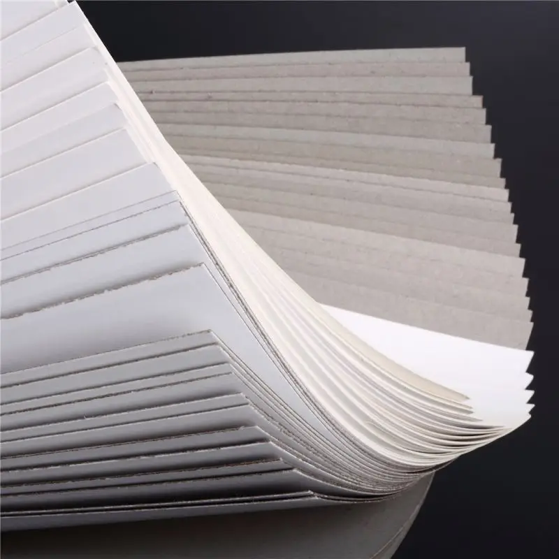 Custom 250gsm 300gsm 350gsm 400gsm Kraft Brown Grey White Back One Side Printed Coated Paper Duplex Board