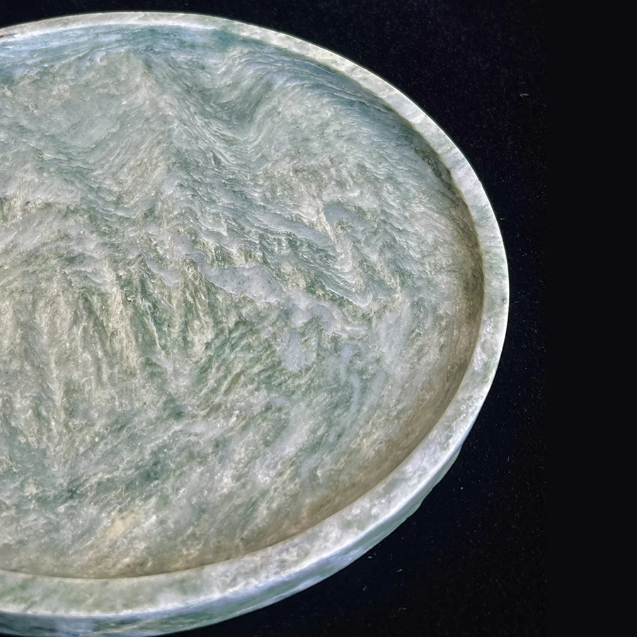 Custom Snack Nuts And Fruit Plate Marble Tray Jewelry Customized Home Decoration Coffee Table Round Green Natural Stone Tray