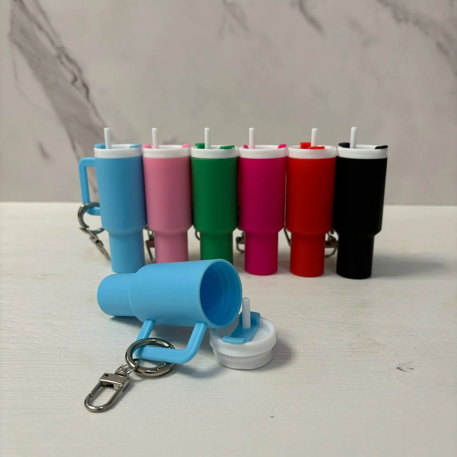 China RTS mini tumblers Key chains chapstick holder charm bar stash tumbler mini  cup keychain