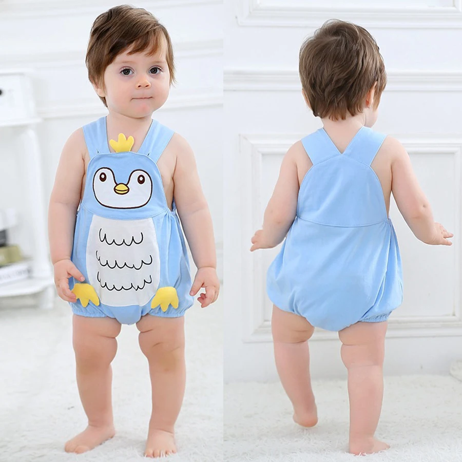 Hot Sale Baby Sleeveless Romper Cotton Fabric Adorable Baby Bodysuit Baby Animal Onesie