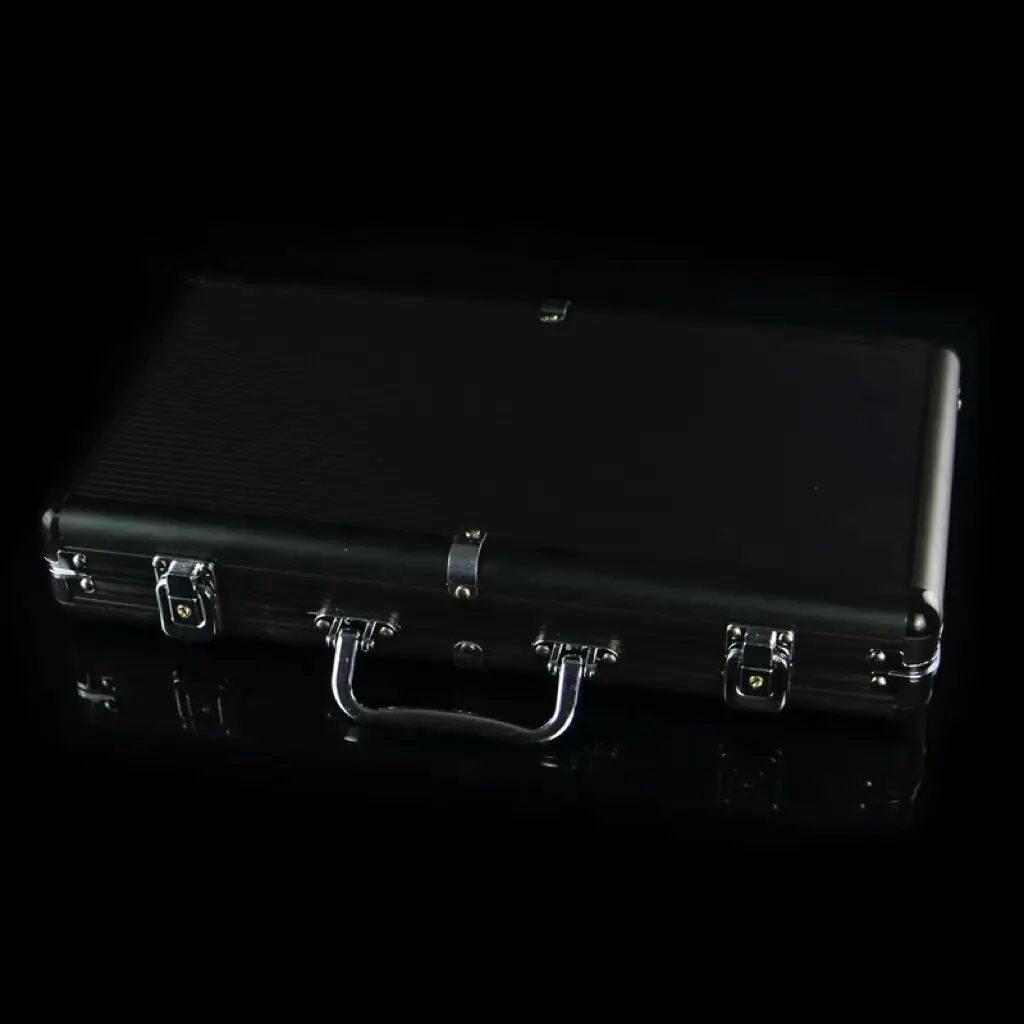 Casino black 300/500 poker chip box with built-in EVA sponge for easy carrying of chip boxes