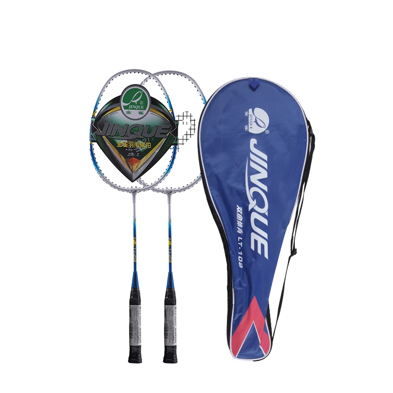 Custom high quality 2pcs Kids Amateur durable badminton racket with bag
