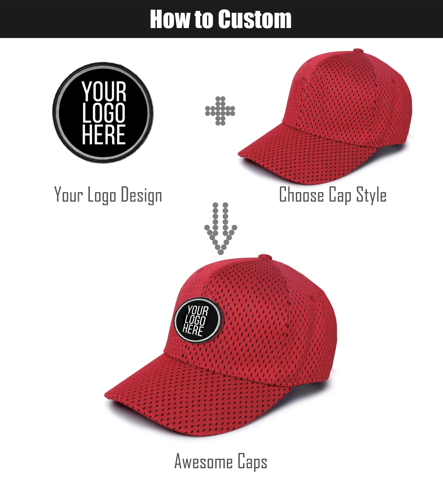 Спортивная бейсболка из нейлоновой сетчатой ткани на заказ, мужские головные уборы и кепки на заказ с вышитым логотипом