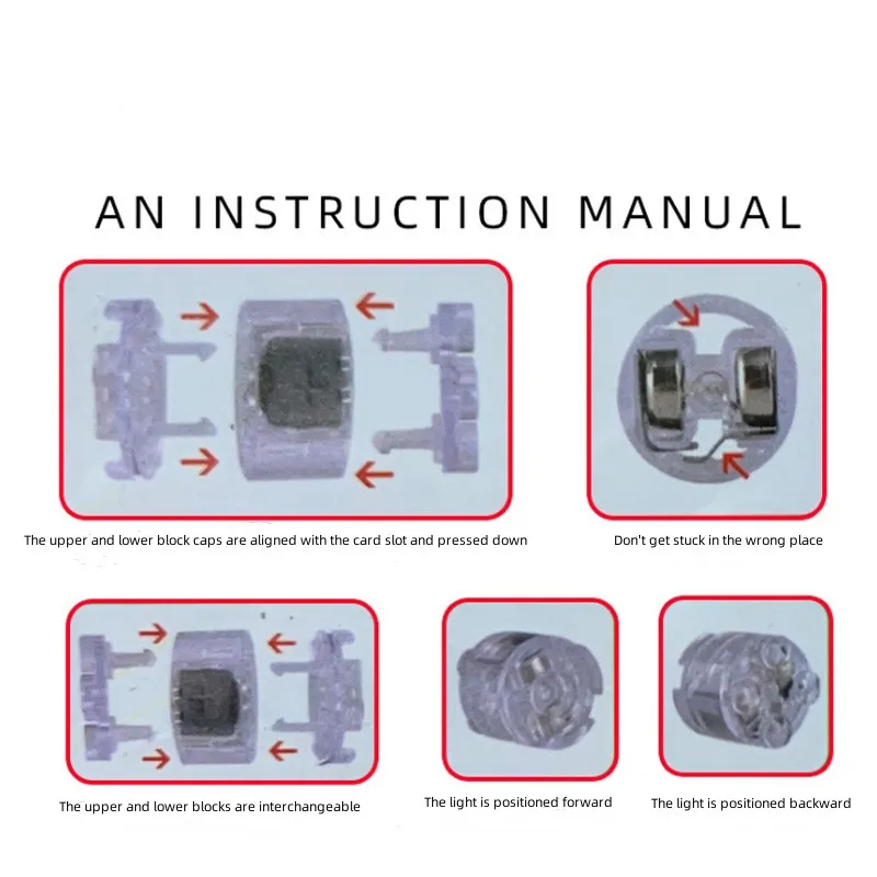 Color LED double flash Building block brick Compatible with legos Creative block particle 2*2 dots round brick