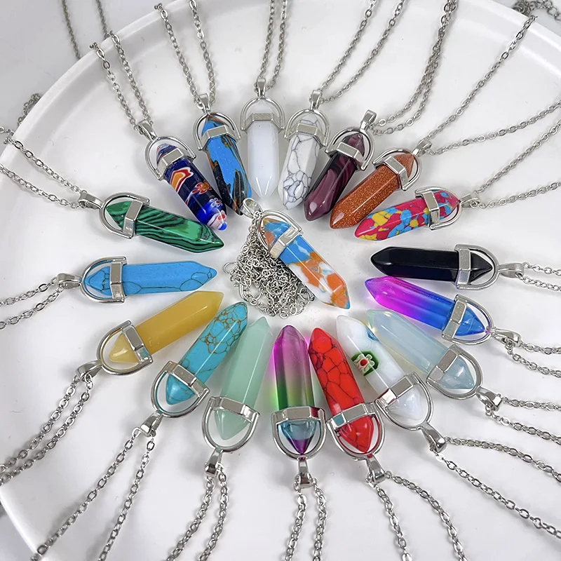 Bullet Head Crystal Pendant Alloy Necklace Personalized Necklace Fashion Couple Jewelry Wholesale