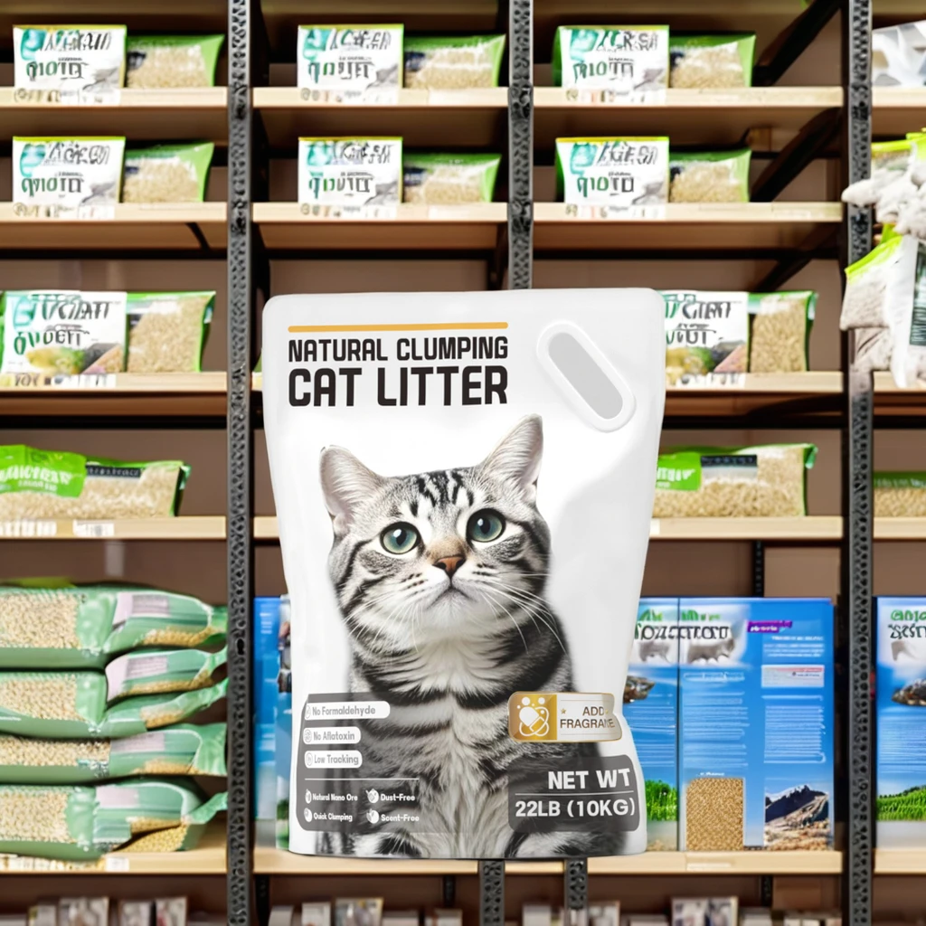 10kg Sodium Cat Litter Wholesaler Crushed Ore Nano Bentonite Cat Litter Quick Clumping Super Odor Control Bentonite Cat Litter