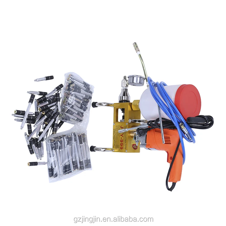 Epoxy-polyurethane high pressure injection ports concrete crack repair leak stop