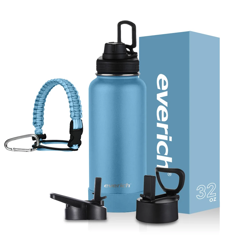 Stainless Steel Hot And Cold Water Bottle Vacuum Flask Bottle Thermos With Plastic Lids For Bottle