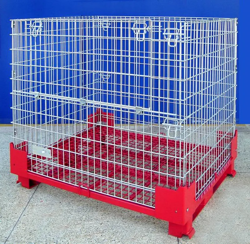 1412x1140x1200mm heavy duty steel wire mesh metal pallet cage for warehouse material handling