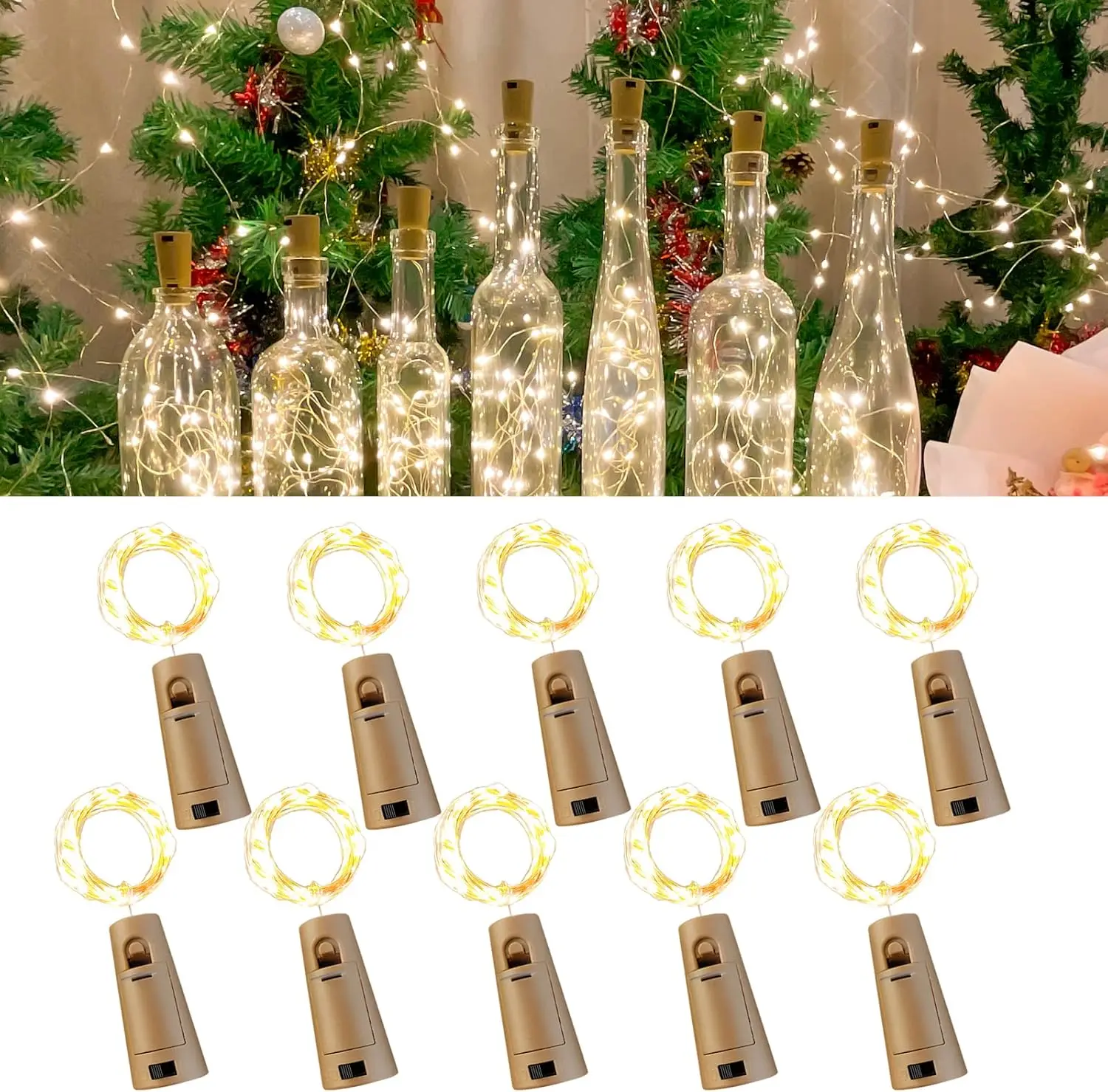 Factory Waterproof Party Christmas Wedding Mini String Bar Fairy Cork Light Bottle Lights for Liquor Bottles Led Bottle Lights
