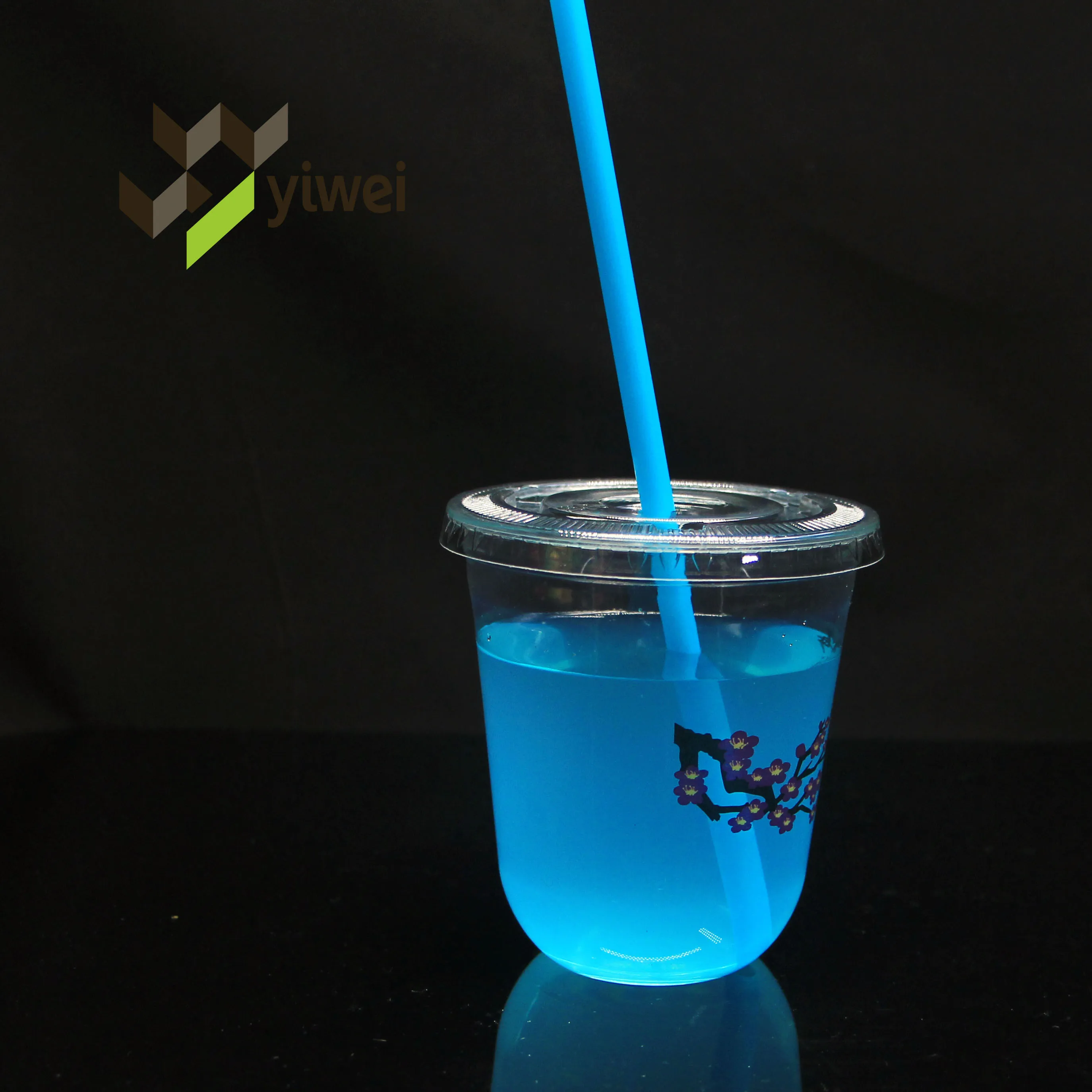 Custom logo printed clear 12, 16, 20, 24oz PP PET transparent disposable plastic boba cup with lid