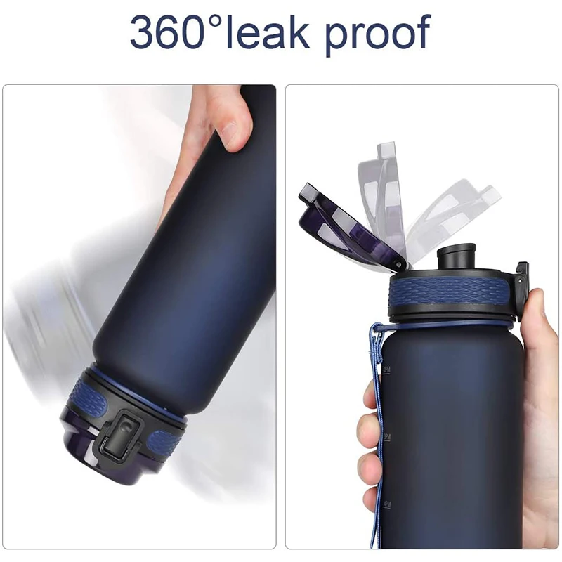 
Trend 2021 32 oz Portable fruit infuser Sport Plastic Drinking Water Bottle with Motivational Time Marker 