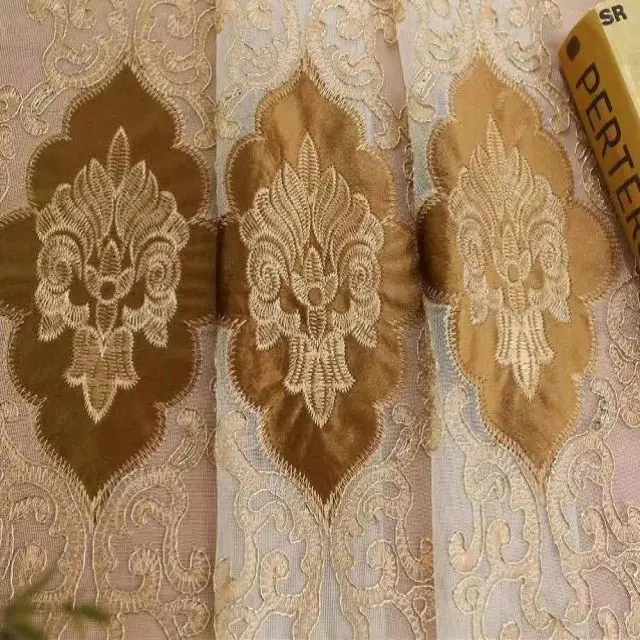 Hot sale  luxury embroidered velvet curtain with blackout for living room bedroom