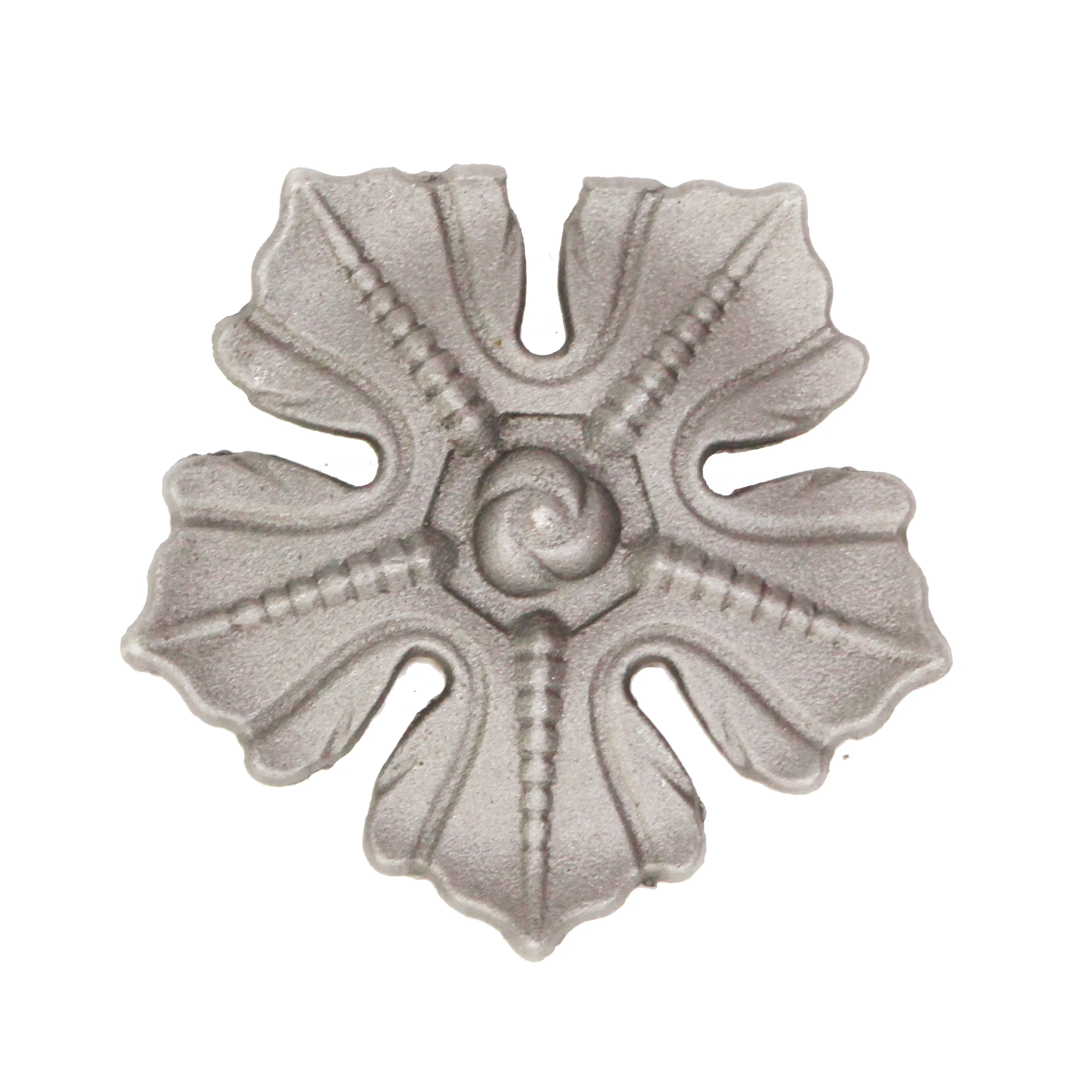 Decorative cast and forged steel wrought iron ornaments for gates flower and leaf