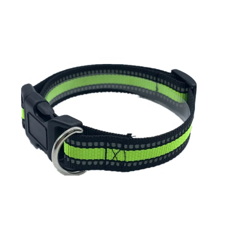 Dog Reflective collar Safety Harness collar Pet Flashlight Yellow Customised Red  Orange Nylon
