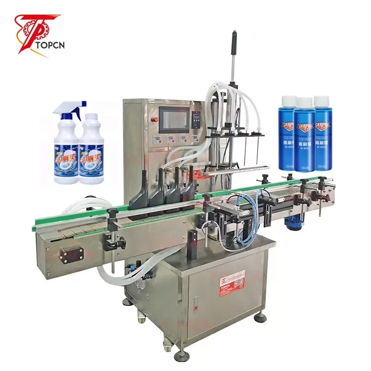 TOPCN Magnetic Pump Glass Bottle Water Automatic Fluid Perfume Essential Oil Liquid Soap Filling Machines With Conveyor