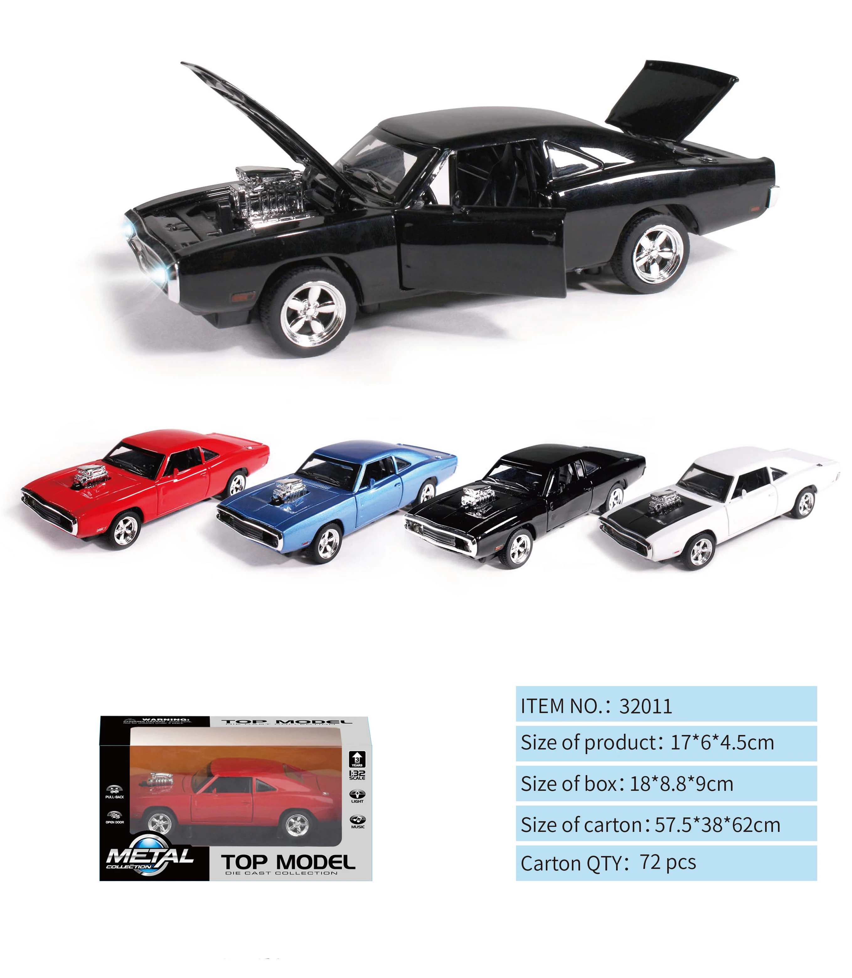 1:32 Diecast Model Car Toys Pull-back With light and sound effects Juguetes Promotional Alloy Car for boys PASS EN71
