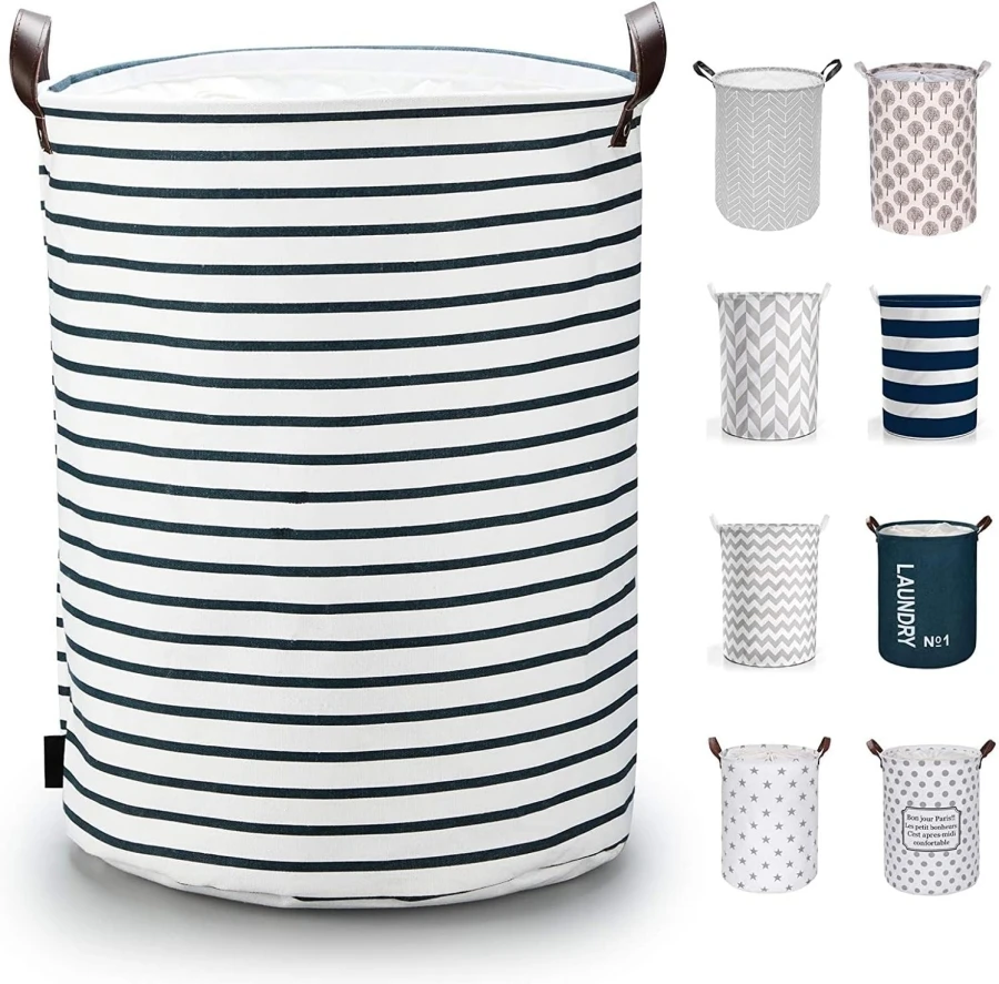 Small big  round woven clothes cotton rope toys storage baskets for toys kids boxes with handles