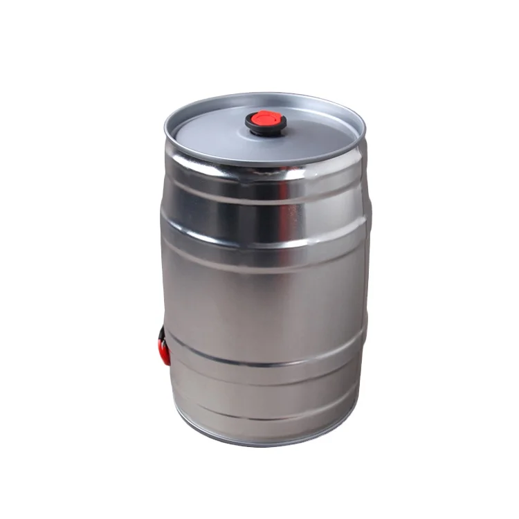 Factory hot sale direct sale 5L mini round stainless steel metal wine barrel with tap