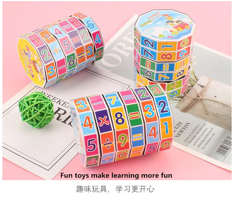 2022 New Style Kids Early Educational Toy Plastic Cylinder Digital Cube Puzzle Toy Kids Early Math Learning Toy