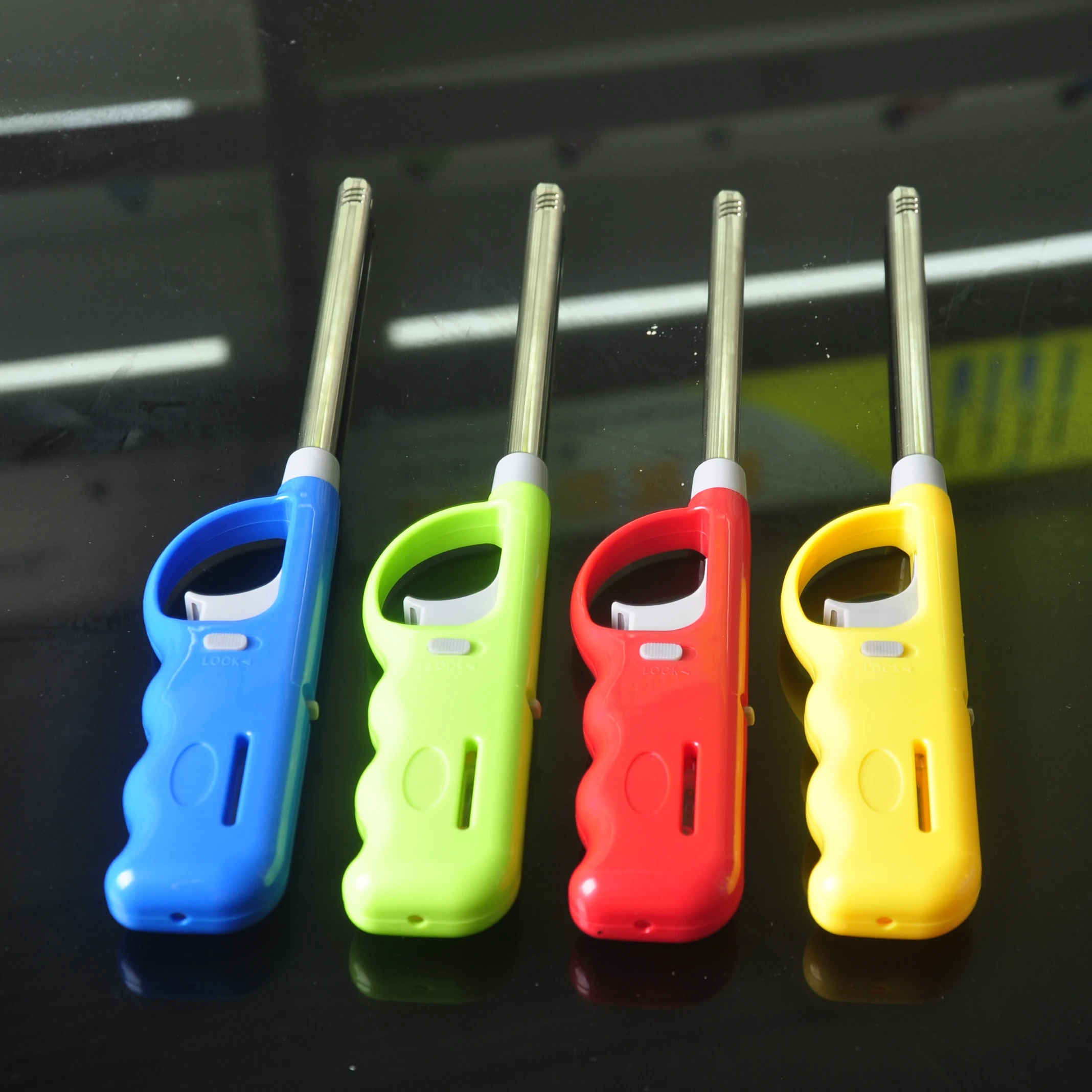 Hot Sale Iso 9994 Quality Electronic Bbq Lighter Refillable Candle Torch Electric Gas Lighter With Locking Button