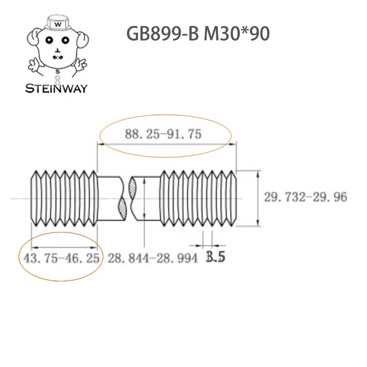 Шпильки с резьбой и гайками