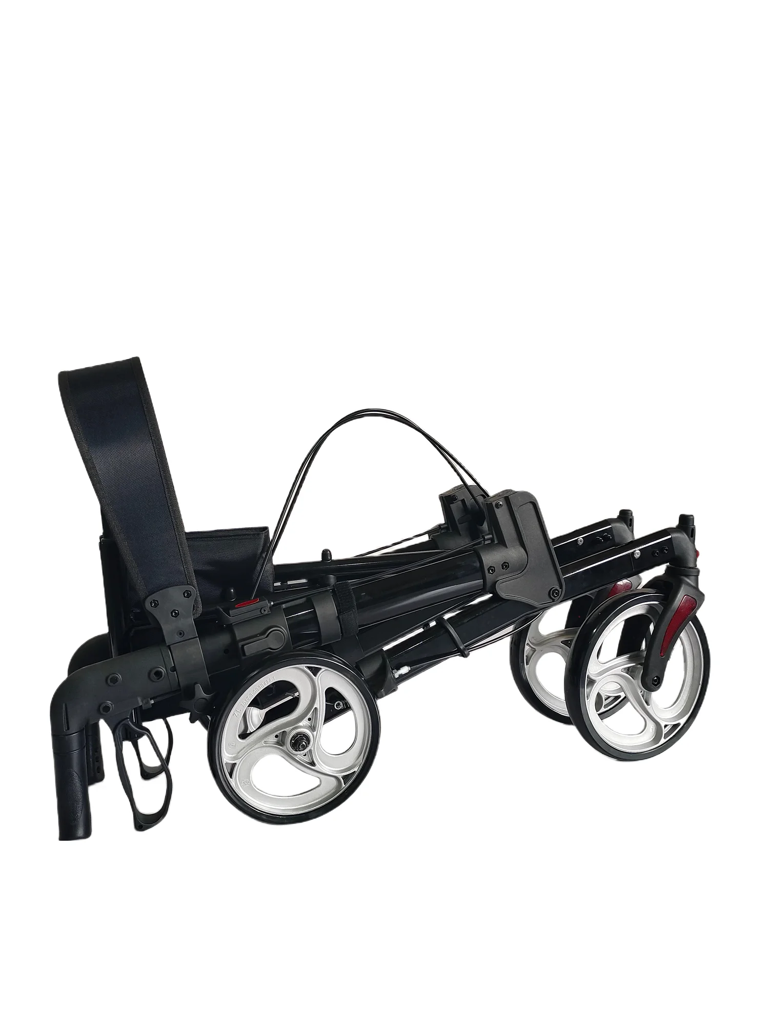 Foldable Light Weight 4 Wheels Walkers Mesh Seat Removable Backrest Rollator Walker For Elderly People And Disabled People