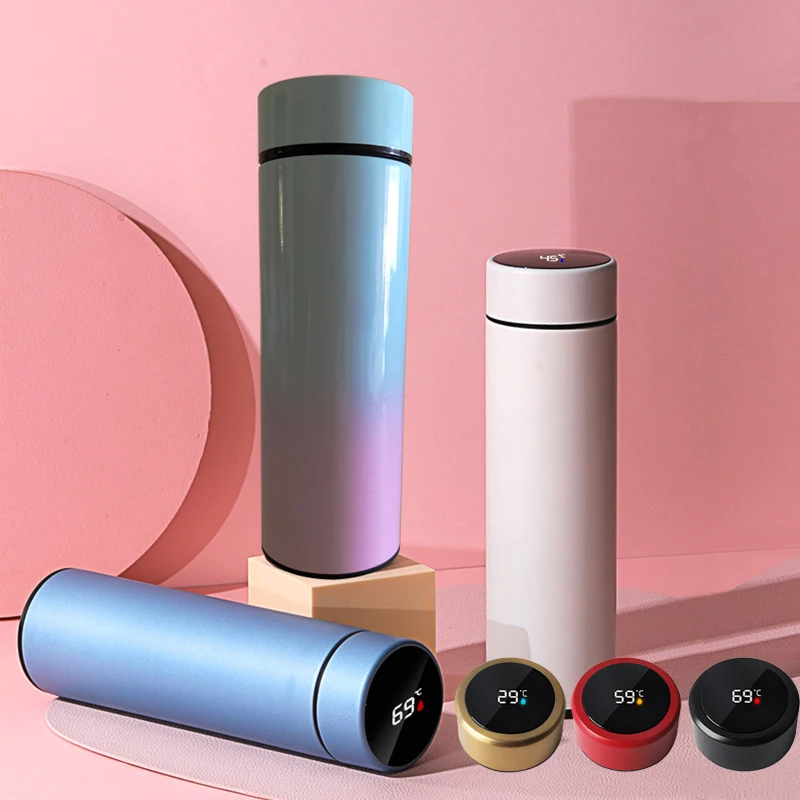 500ML Smart Thermos Water Bottle Stainless Steel Insulation Touch Intelligent Temperature Display Vacuum Flasks Cup Digital Mug