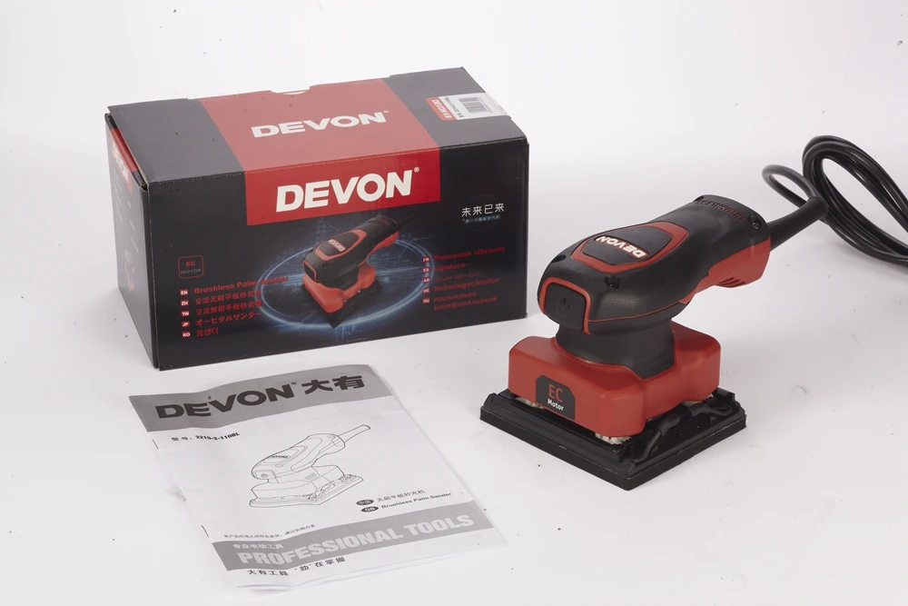 DEVON 1/4 inch sheet orbital Brushless Palm Sander Industrial Electric Sander Tools