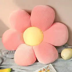 Beautiful Flower Pillow Stuffed Stretch Velvet PP Cotton Filling Tatami Petal Cushion for Office Car
