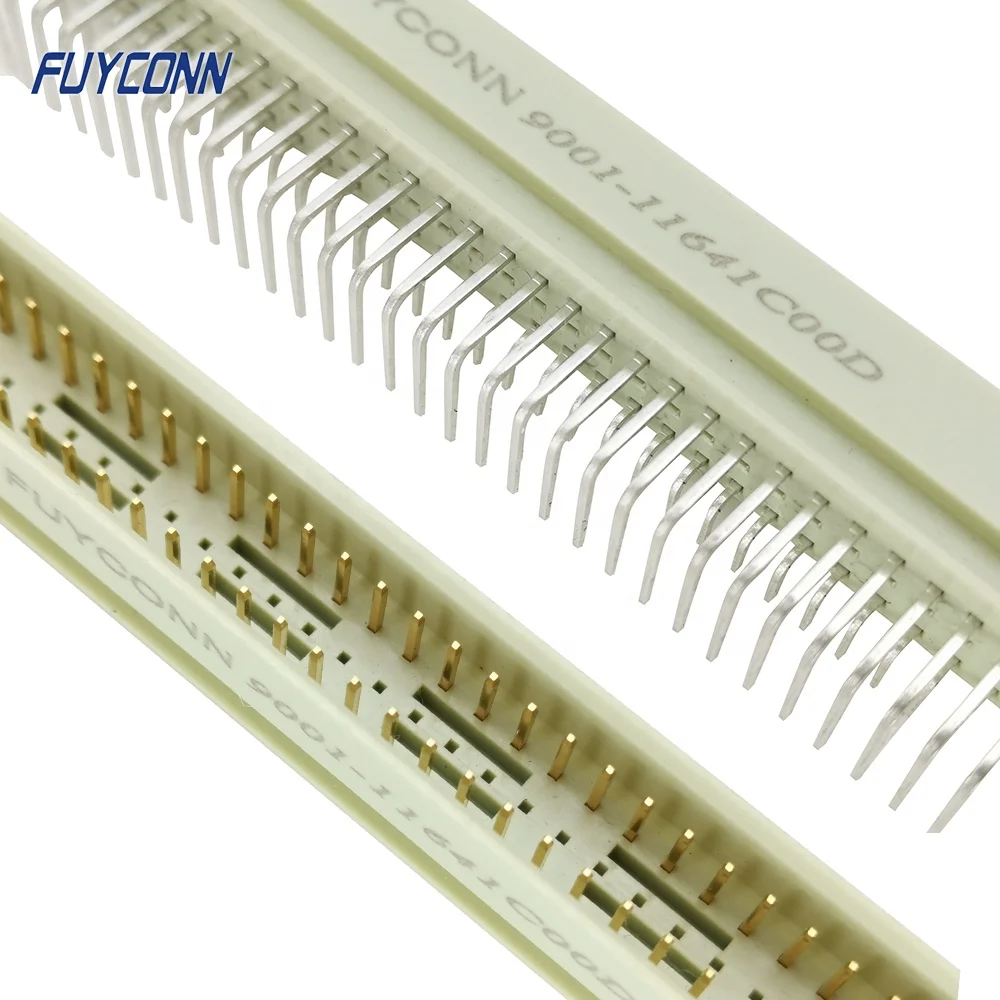 B Type male PCB 3 rows 64Pin DIN 41612 Euro Connector, 2*32pin 64 pin Right Angle PCB Male Euro card connector with 2.54mm Pitch