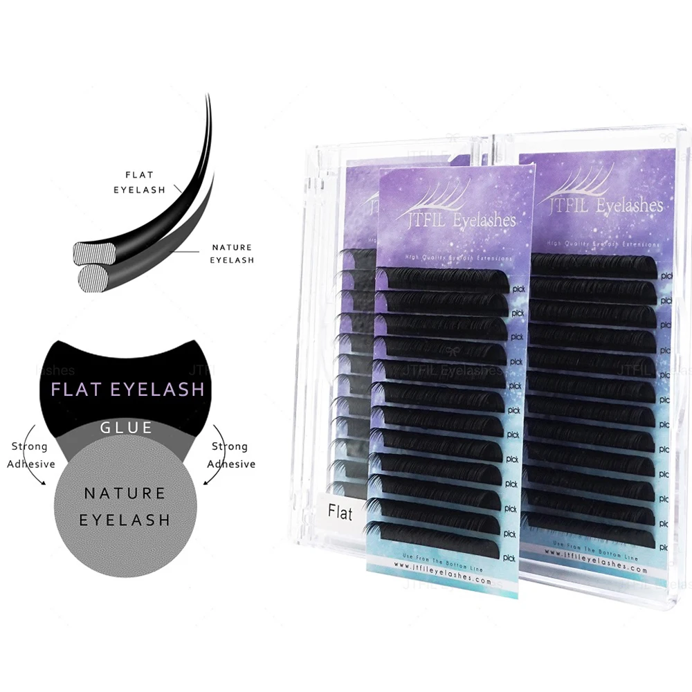 Jomay classic silk super filaments mink dark black super soft matte ellipse flat eyelash extension cashmere lash